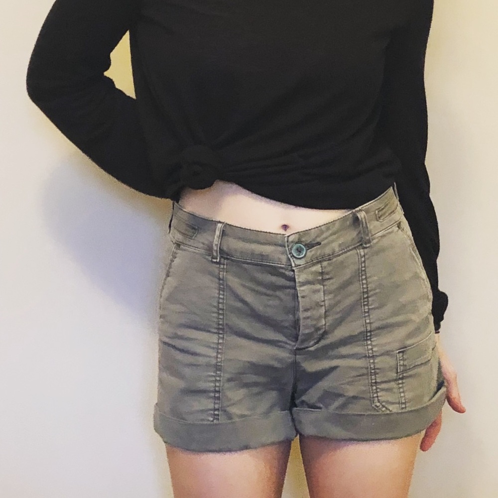 anthro cargo grey shorts